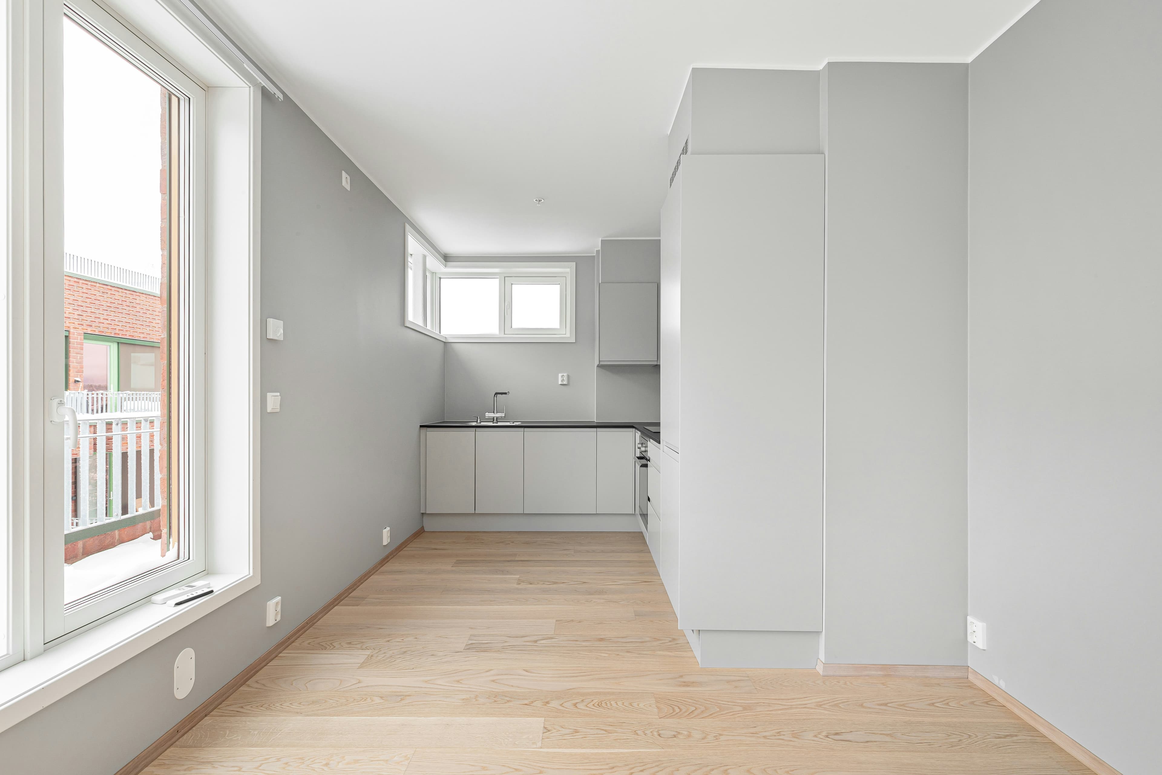 Cucina vuota prima dell'arredamento virtuale